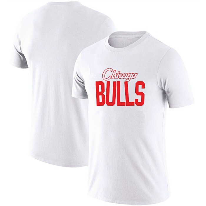 เสื้อยืด ผ้าฝ้าย พิมพ์ลาย NBA CHICAGO BULLS SIMPLICITY สีขาว