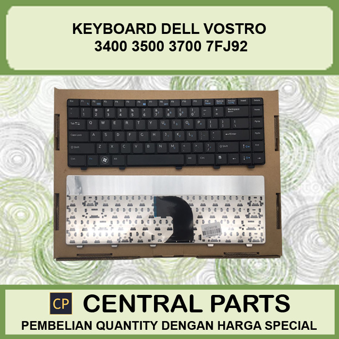 แป้นพิมพ์สีดํา Dell Vostro 3400 3500 3700 7FJ92
