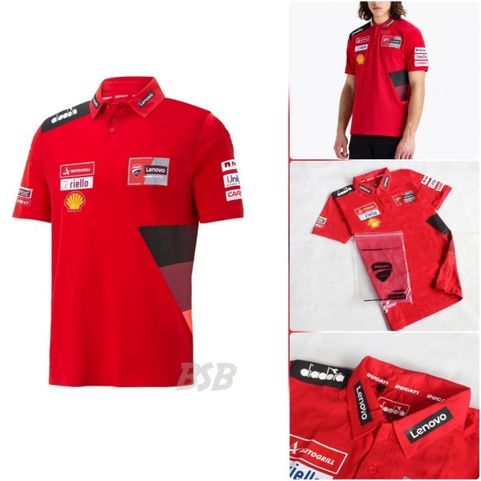 เสื้อโปโล DUCATI DIADORA MOTOGP RACING เสื้อยืดผู้ชาย PREMIUM MOTO GP