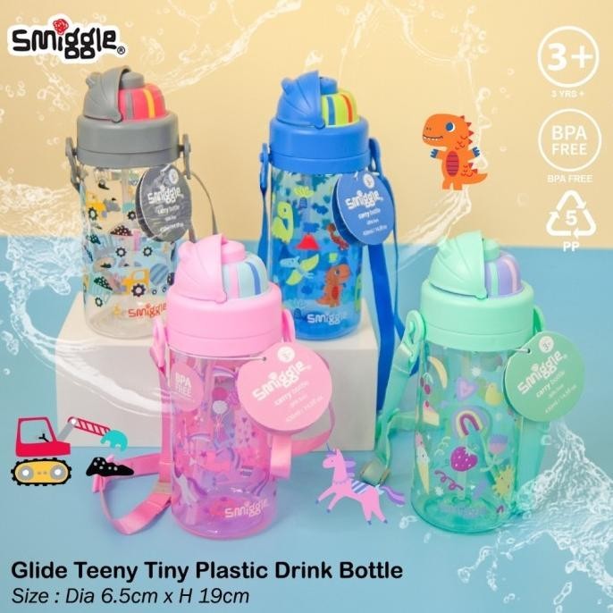 Smiggle unicorn shark dino Long Strap Vacuum Bottle 430 ml/ขวดเด็ก