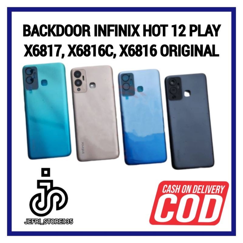 BACKDOOR ฝาหลังฝาหลัง HOUSING INFINIX HOT 12 PLAY X6817, X6816C, X6816 ต้นฉบับ