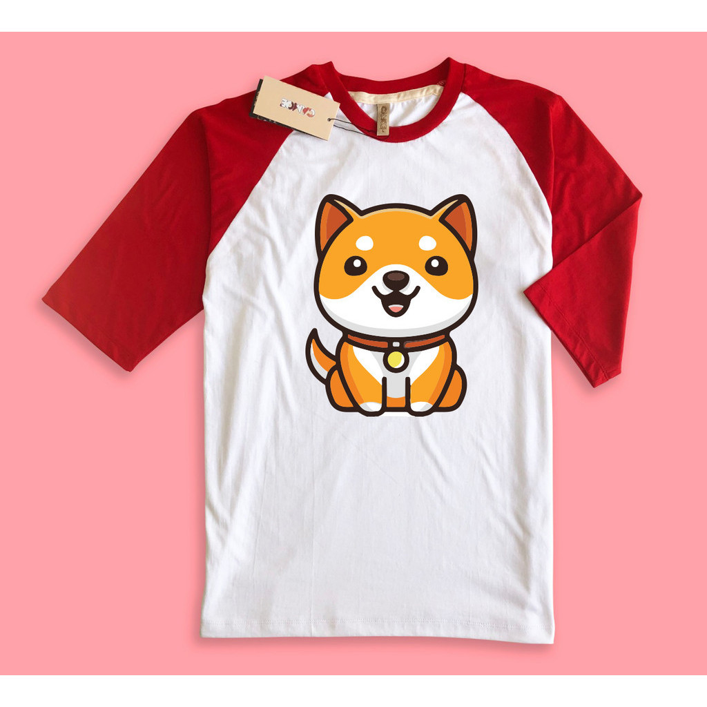 เสื้อยืด Camo Raglan Crypto Meme Coin Baby Doge