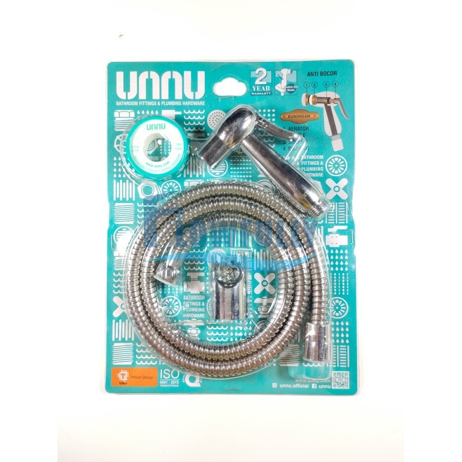 JET SHOWER FLEXIBLE UNNU TS02CR CHROME WASHING BIDET FLEXIBLE HOSE