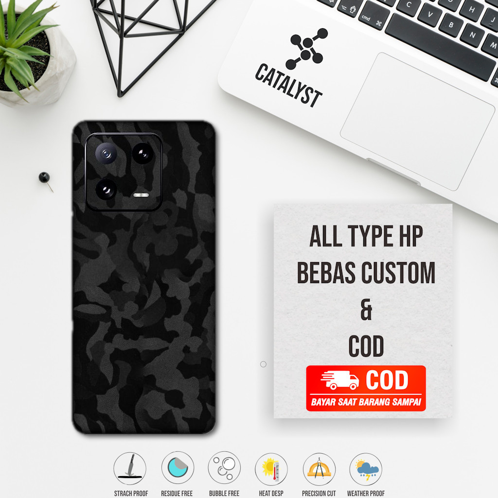 Xiaomi 13 Pro Fullbody Skin - ซื้อ 1 แถม 2 - สีดํา camo รหัส F87R