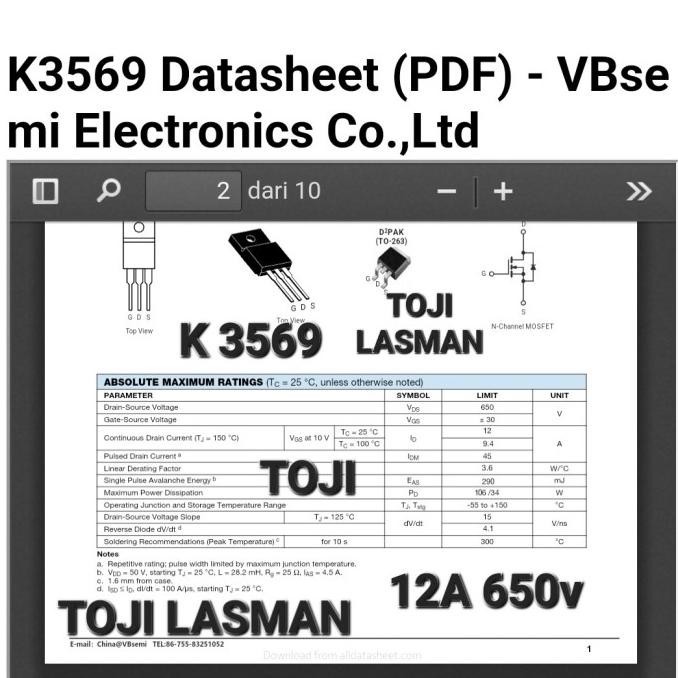 ( K3569 ) K3565 K3566 K3567 K3568 2Sk K 3565 3566 3567 3568 3569 650V