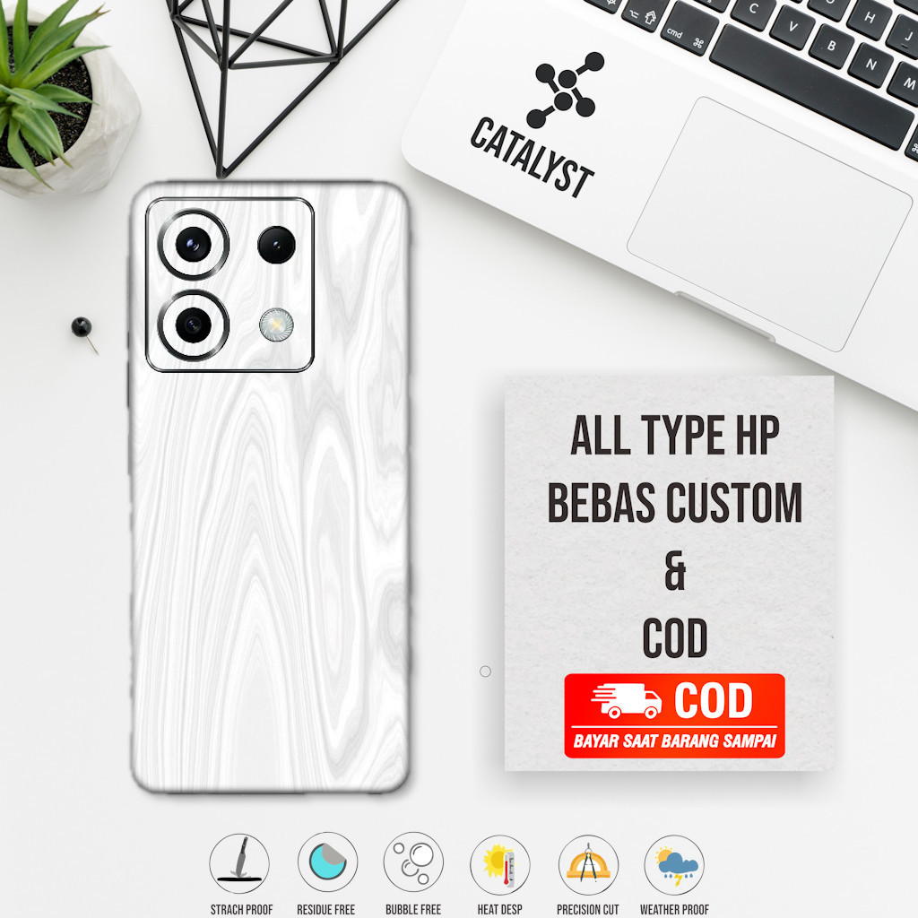 (ซื้อ 1 แถม 2) Garskin Skin Poco x6 5G Fullbody wood series KU Motif6 - สามารถปรับแต่งได้ - เคสสติ๊ก