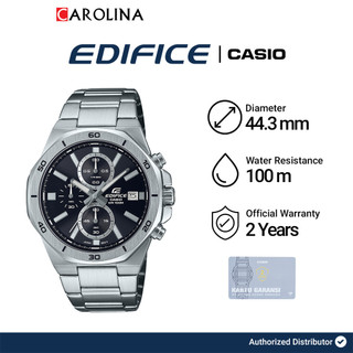 Jam Tangan Pria Casio EDIFICE EFV-640D-1A Chronograph Black Dial with Stainless Steel Band