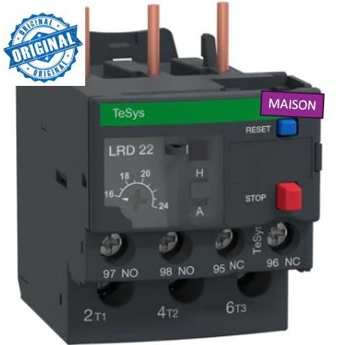 รีเลย์โอเวอร์โหลดความร้อน Lrd22 16-24A Tor Lrd 22 คุณภาพสูง