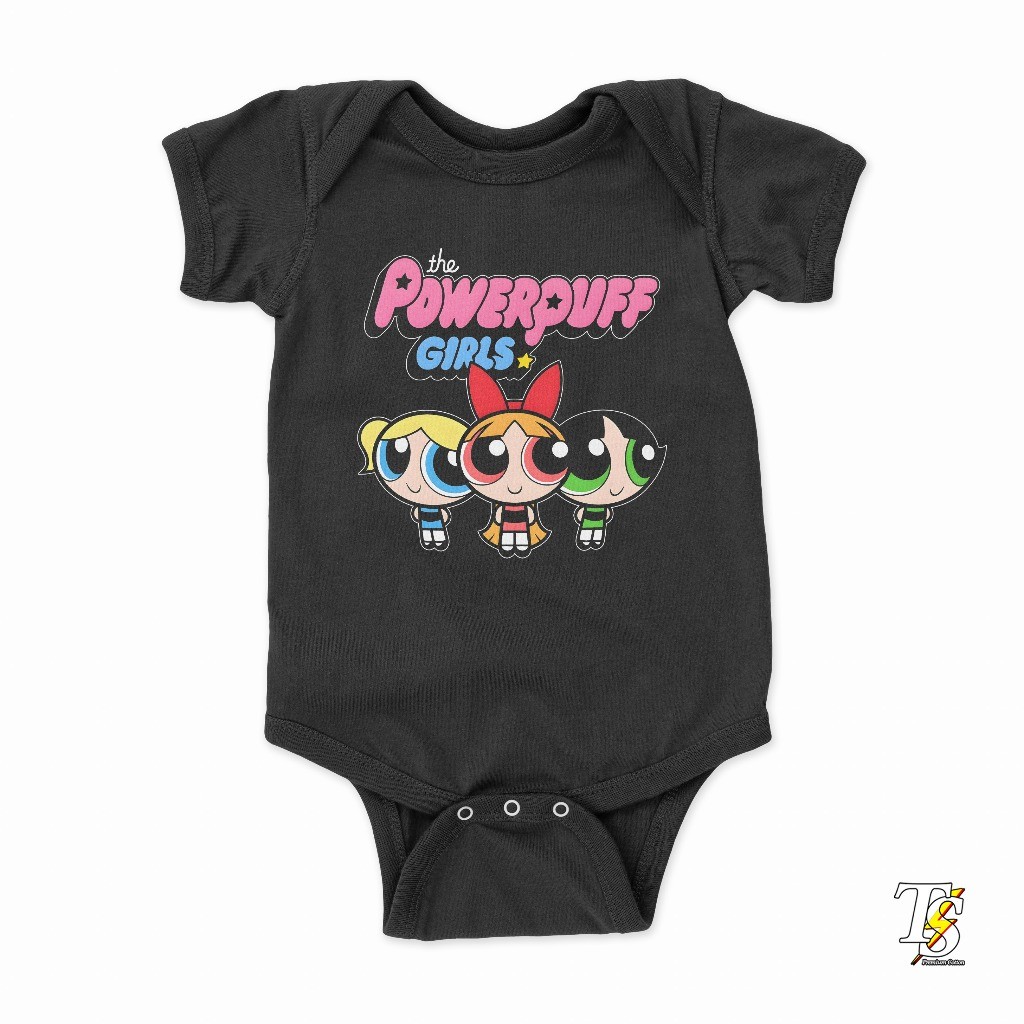 The Powerpuff Premium Onesie ลายการ์ตูนตัวละคร Baby Jumper 0-12 เดือน Jumpsuit