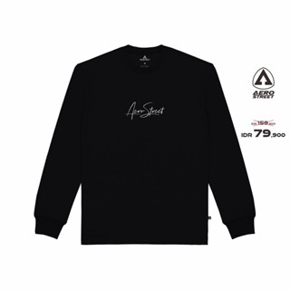 เสื้อยืด แขนยาว ลายกวางเรนเดีย สีดํา OAAAA