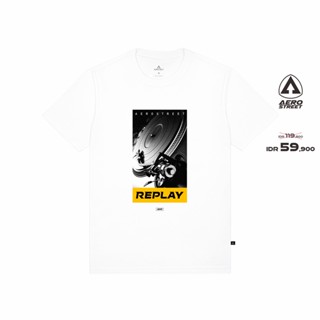 ขายดีที่สุด!! เสื้อยืด พิมพ์ลาย Replay สีขาว ABCAA