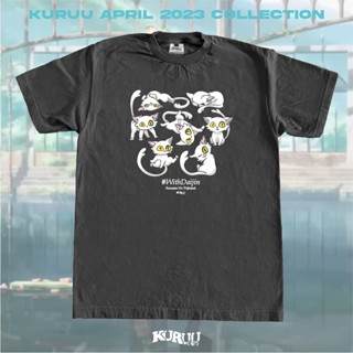 เสื้อยืด พิมพ์ลายการ์ตูนอนิเมะ Kuruu With Daijin Cat Tee