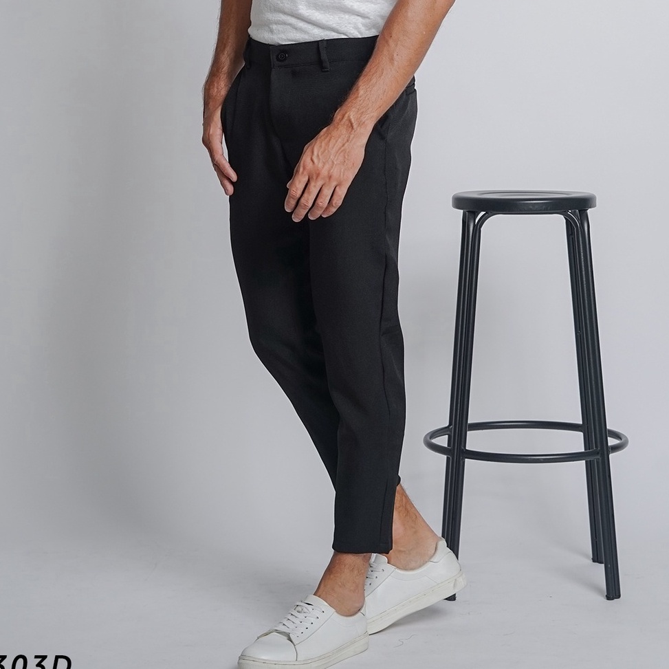 READY HSRM Dapper Ankle Pants สีดํา 303 D | กางเกงข้อเท้าอย่างเป็นทางการของผู้ชาย