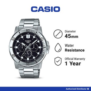 Casio Jam Tangan Analog Pria MTP-VD300D-1EUDF Stainless Original