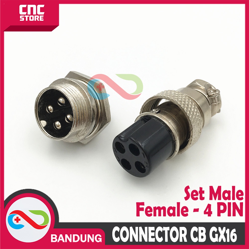 AVIATION PLUG CONNECTOR CB GX16 16MM ชุดชายหญิง - 4 PIN