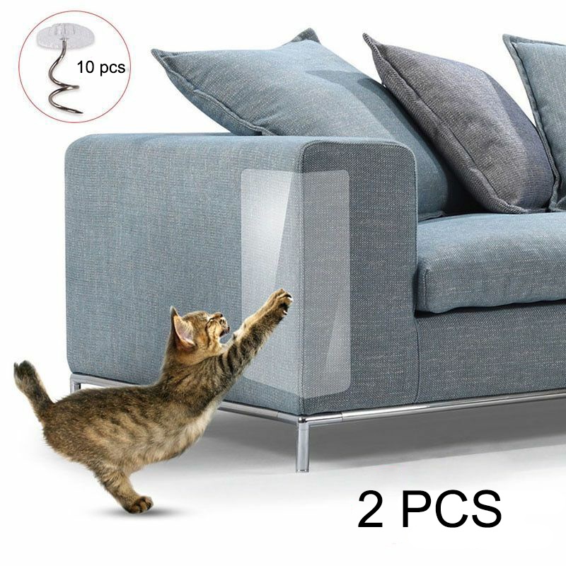 R3S Rebe ไวนิล Cat Scratching Protector สําหรับโซฟาผ้า 15 X 40 ซม. 2 ชิ้น - Rb002 - โปร่งใส R3WS
