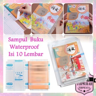 STT Stiker Sampul Buku Isi 10 Lembar Self-Adhesive Book Cover Waterproof Sticker Sampul Buku Tulis Sekolah Diamond Transparant Polos Pelindung Cover Buku Dengan Perekat Model Buram Tahan Air 10Pcs