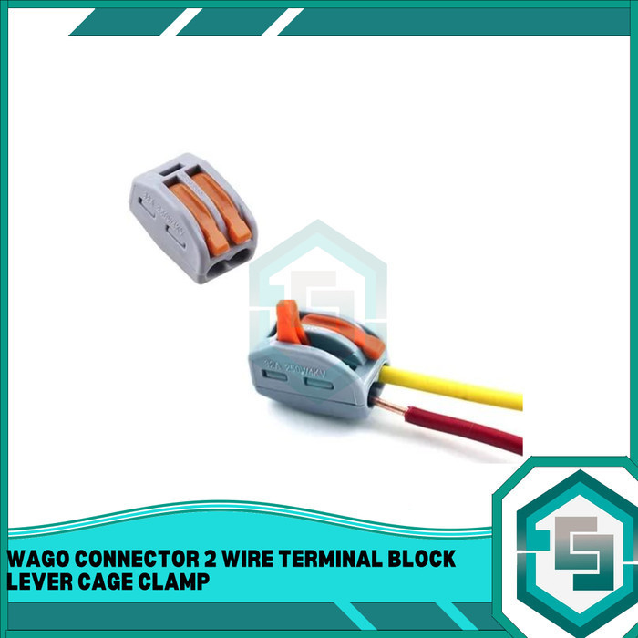 Wago Connector 2 สาย Terminal Block Lever Cage Clamp