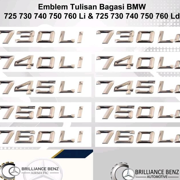 BMW EMBLEM 730Li 730Li 745Li 750Li 730Ld 740Ld 760Ld BMW LUGGAGE EMBLEM - 730Li