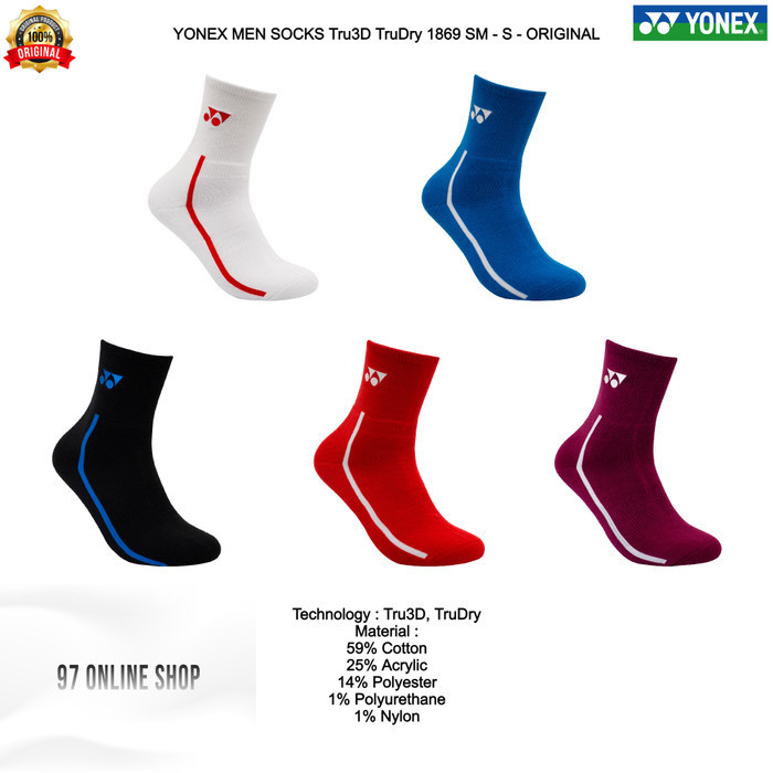 New Yonex Men Sos Tru Trudry/Yonex Polos 1869-Sm-S. เสื้อโปโล สําหรับผู้ชาย ถุงเท้า