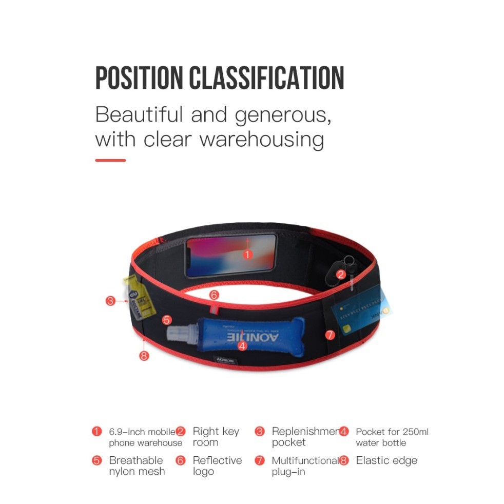 กระเป๋าคาดเอว Aonijie Aonijie W938 กระเป๋าคาดเอววิ่งของแท้