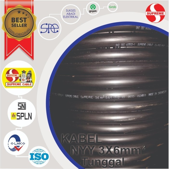 สายเดี่ยว Nyy 3X6 3 X 6 Outdoor Supreme Black