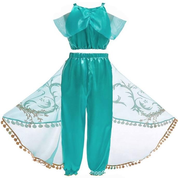 PRINCESS COSTUME JASMINE ALADDIN CLOTHES สําหรับเด็กผู้หญิงจัสมิน ONESIE AS01