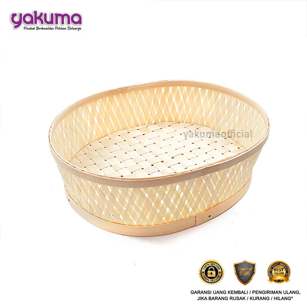 PARCEL BASKET / OVAL BAMBOO FRUIT BASKET (LARGE)