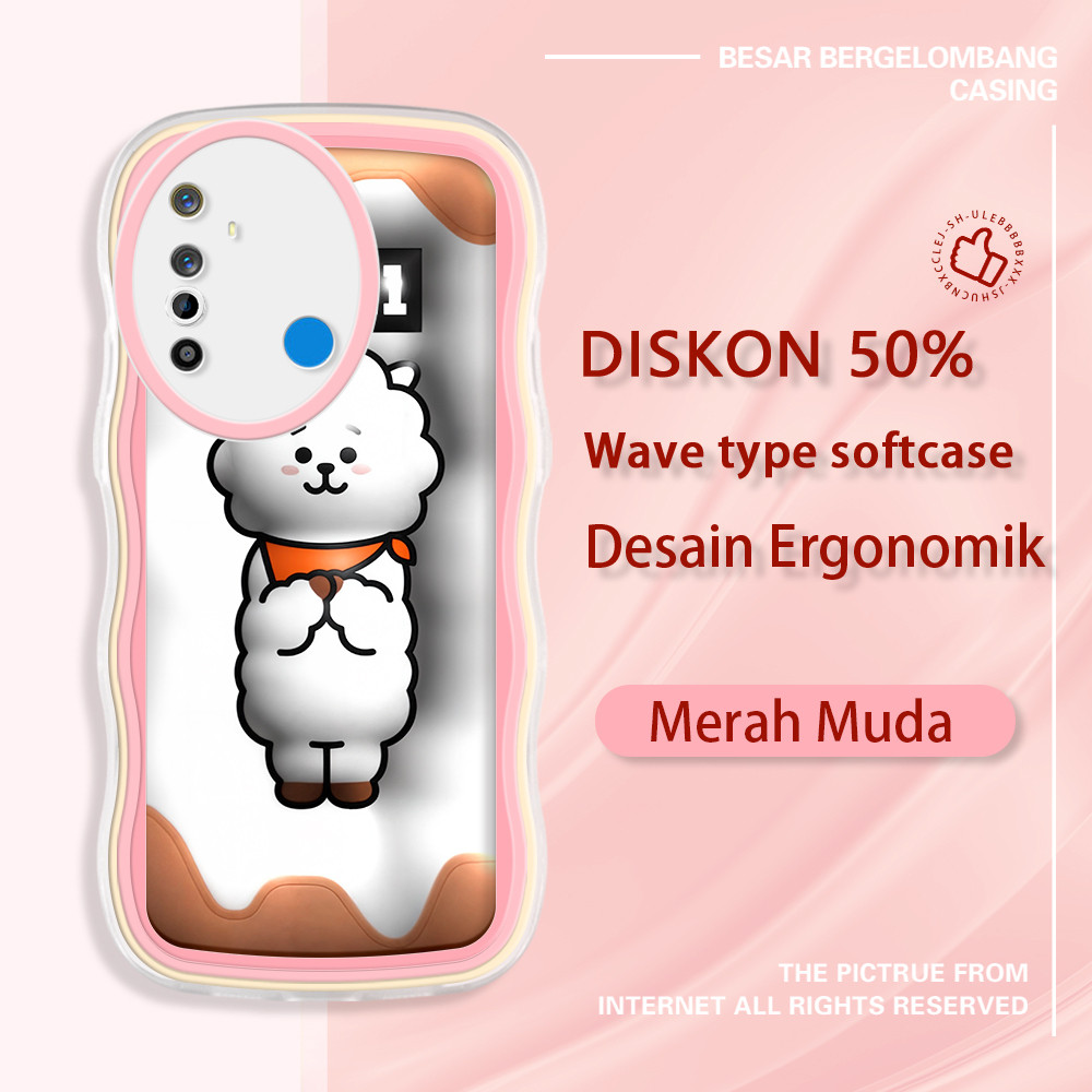 Jasouwe Realme 5 5i 5s 6 6i 6S 7i C17 8 8i 9 11 pro plus 9i เคสโทรศัพท์ BT21 Baby BTS RJ 3D สีสันขอบ