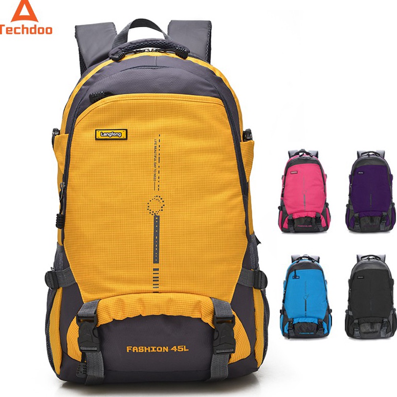ราคาพิเศษ Techdoo 45L Mountain Bag Hiking Climbing Traveling Backpack WaterProof Laptop Backpack TRG