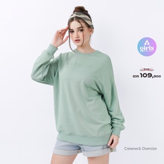  เสื้อกันหนาว คอกลม ขนาดใหญ่ ลาย Agnella Sage สีเขียว 1E000