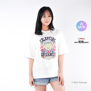  เสื้อยืดโอเวอร์ไซซ์ ลาย Isadora สีขาว Kaos 1CB01