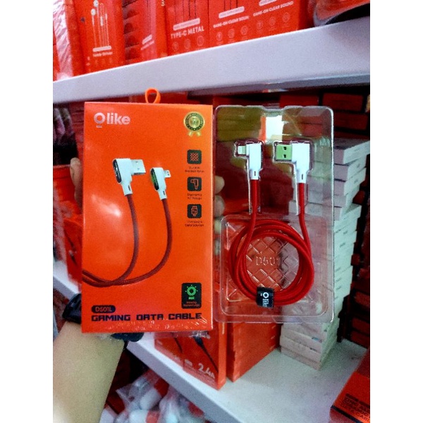 OlyIKE GAMING Data Cable D501L !! แฟชั่นชาร์จ 2.4a ⚡⚡โลโก้เรเดียนท์เรืองแสง