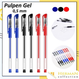 HC Pena Gel 0.55mm Standard Pulpen tinta cair Alat Tulis Sekolah Kantor Pen Warna Warni Pena Ujung Lancip ATK