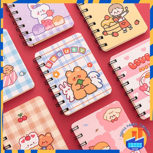 HPT Notebook Ring Cartoon Motif Spiral Memo Notebook Mini Binder Character Notebook