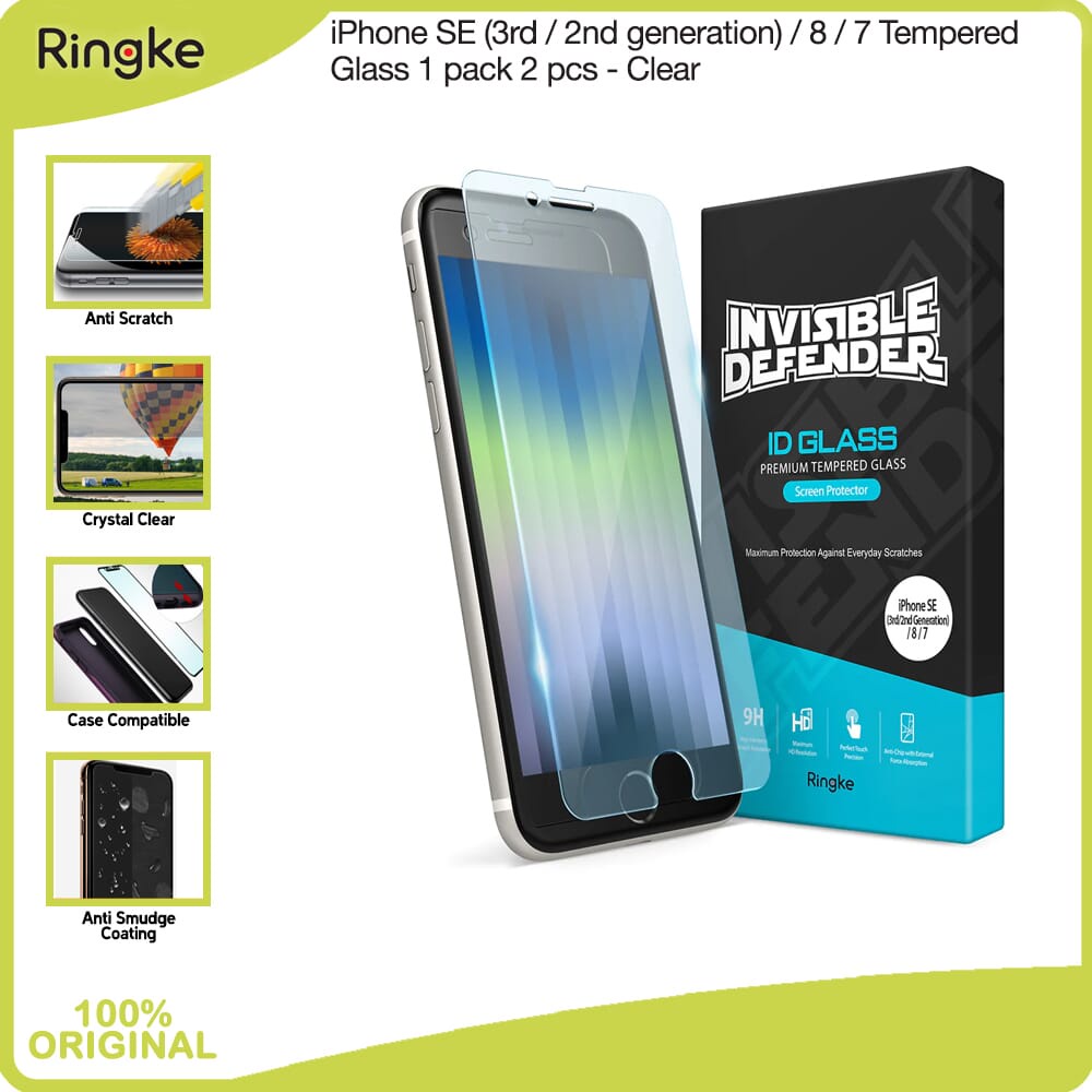 Ringke iPhone SE 3rd / 2nd gen / 8 / 7 กระจกนิรภัยกันรอยหน้าจอ
