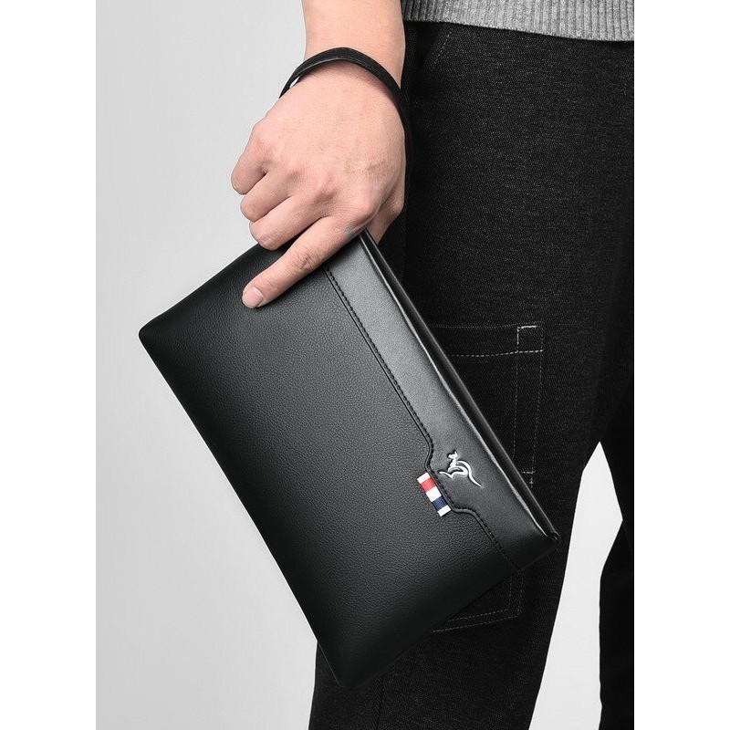 GS46 นําเข้าหนังผู้ชายกระเป๋าคลัทช์มือ