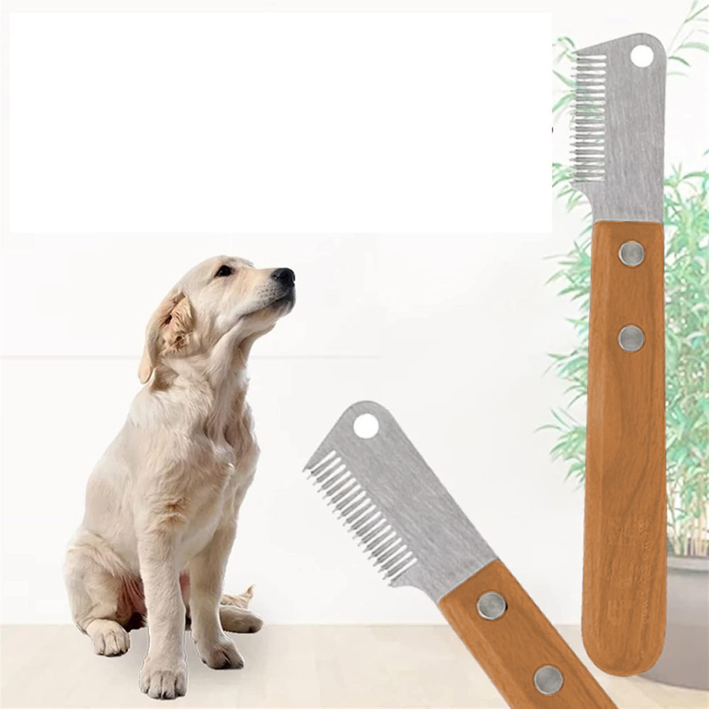 GS19 Pc Pet Comb กําจัดขนด้ามไม้ Pc-175 Silver Or-i