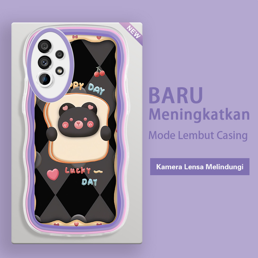 Samsung A7 2018 A33 A35 5G A51 A52 A53S A54 A55 5G A56 A52S A53 A58 A72 A73 A78 5G A750 น่ารักหมีสีด