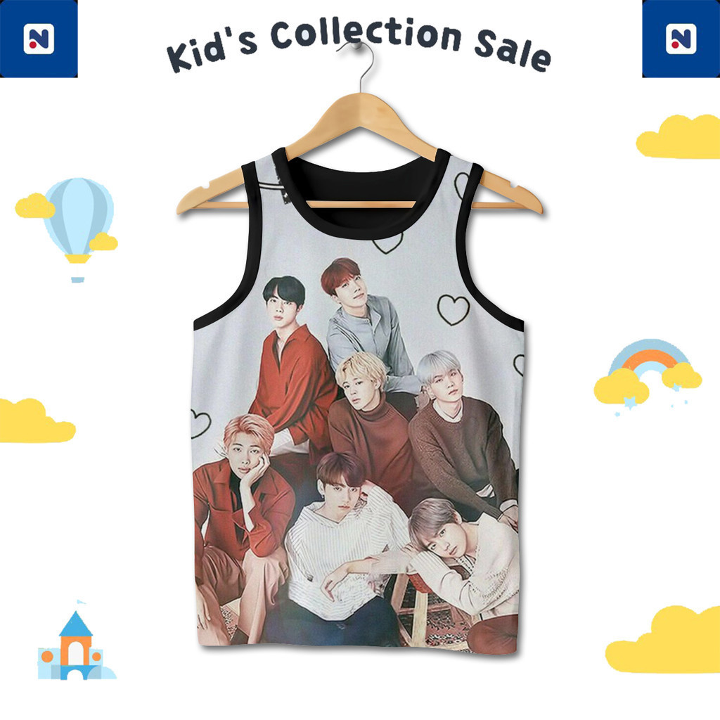 Kpop เสื้อกล้ามเด็ก v3 Boy Band/Girl Band Kpop 3D พิมพ์เสื้อกล้ามสําหรับอายุ 1-12 ปี - NANJAK