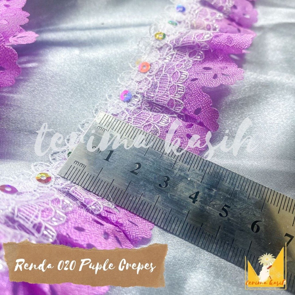 ลูกไม้ 020 สีม่วง CREPES THANK YOU-