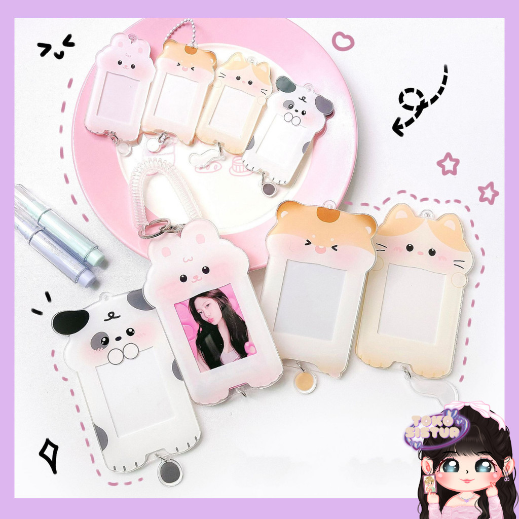 [TS] CAHOL ANIMAL CAT DOG RABBIT HAMSTER ANIMAL PHOCARD HOLDER FRAME POCA ACRYLIC KPOP AESTHETIC ACR