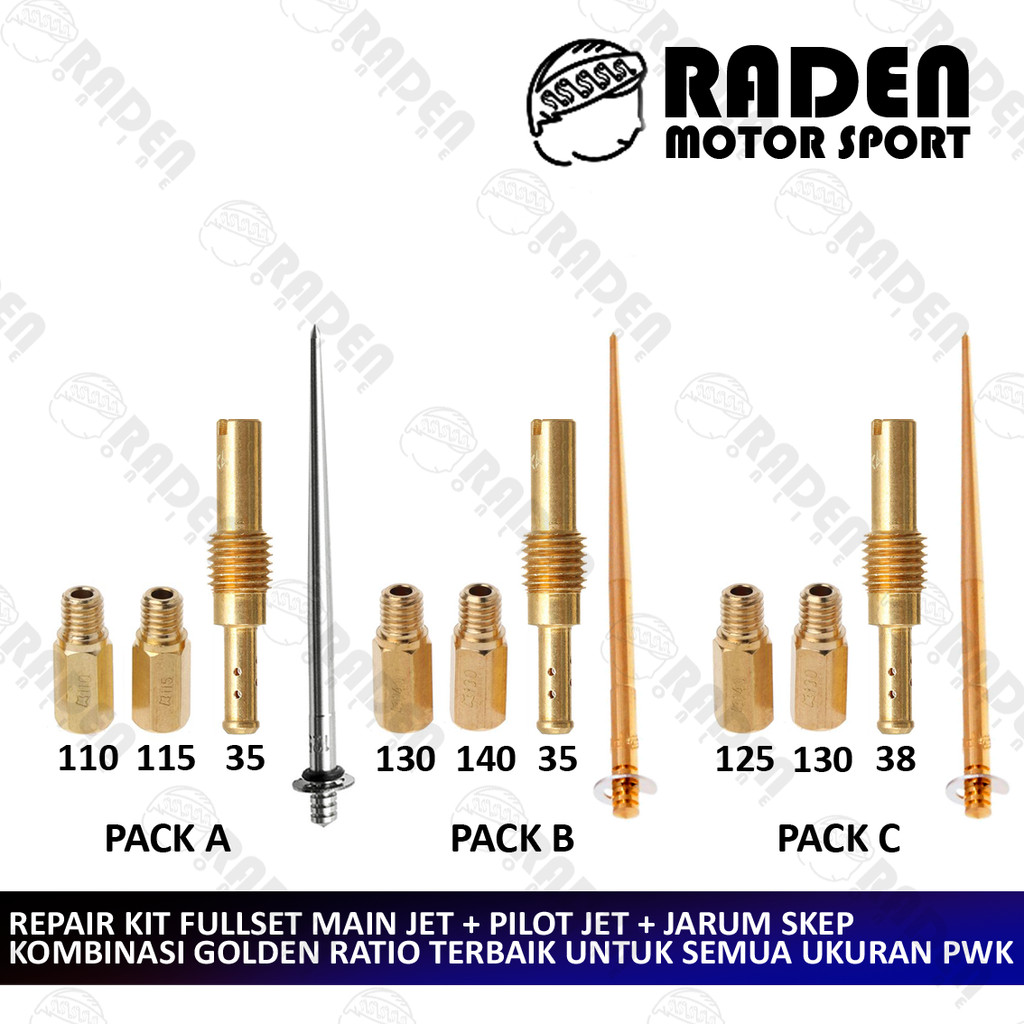 PWK SPUYER แพคเกจ 4 ชุดกล่องสําหรับทุกยี่ห้อของรถยนต์ขนาด 24 ถึง 34 ชุดซ่อม MAIN JET PILOT JET PISTO