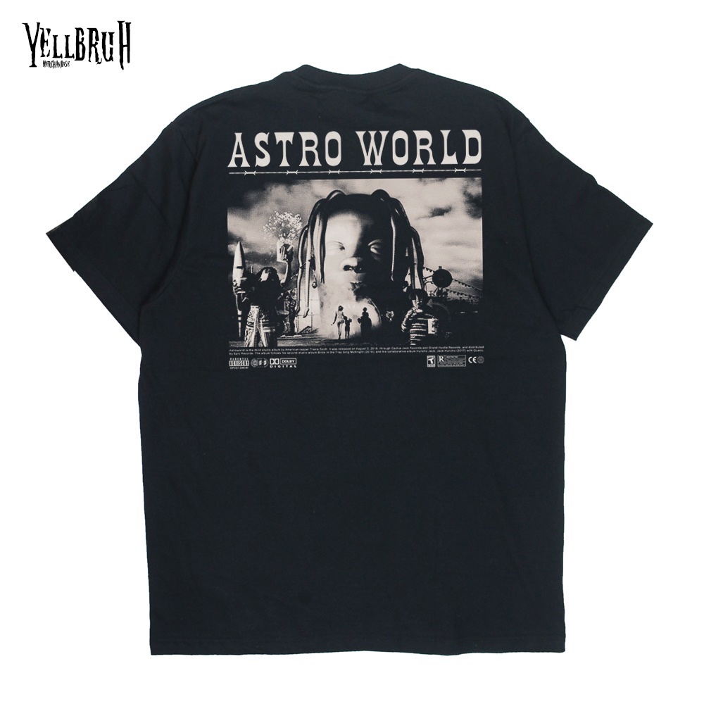 Astro World Vol 2 เสื้อยืดสีดําผู้ชายผู้หญิง Tee | สินค้า Yelsheeth และผลิตภัณฑ์ Y1
