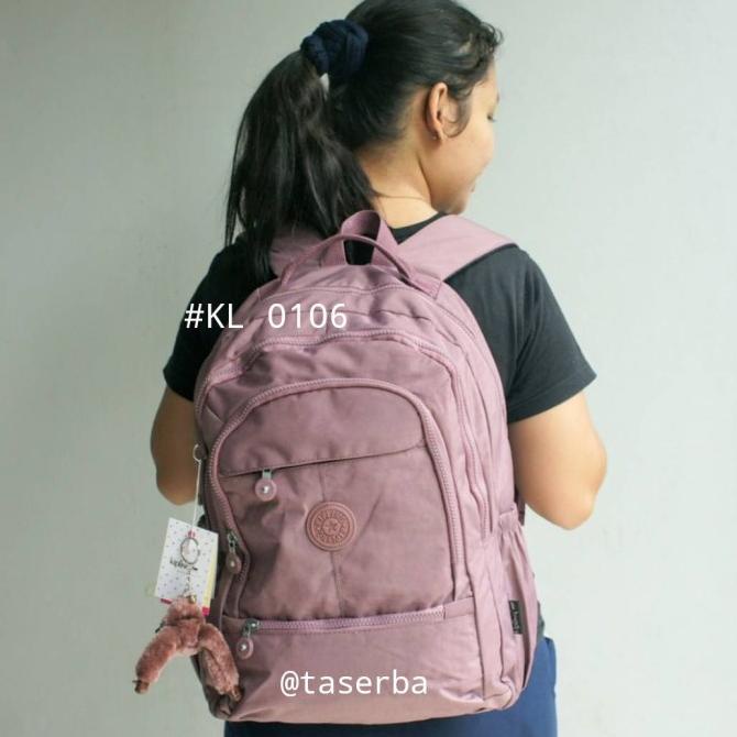 Kipling KL 0106 กระเป๋าเป้ผู้หญิงกันน้ํา กระเป๋าเป้สะพายหลังนักเรียนวิทยาลัย