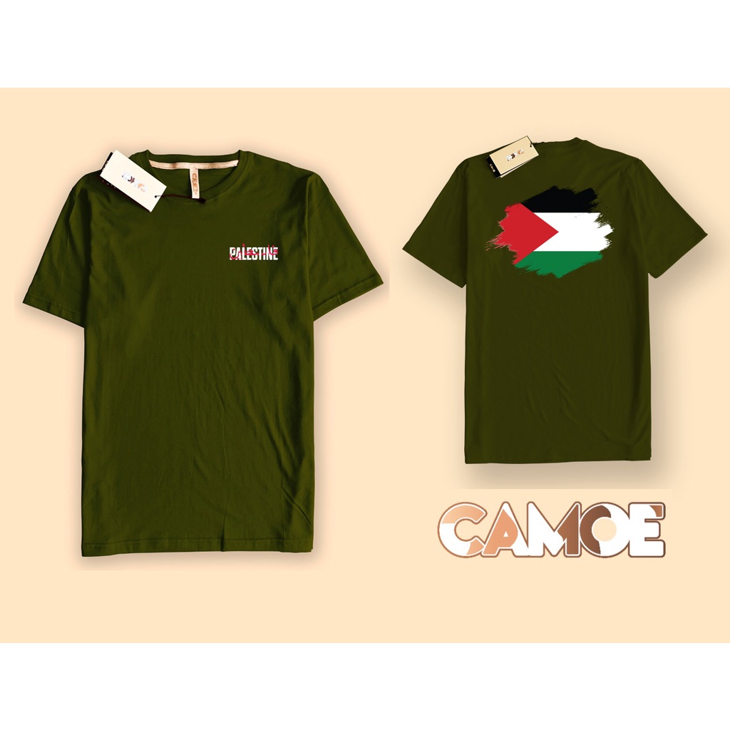 Palestine Flag เสื้อยืดด้านหน้าและด้านหลัง Palestine Flag