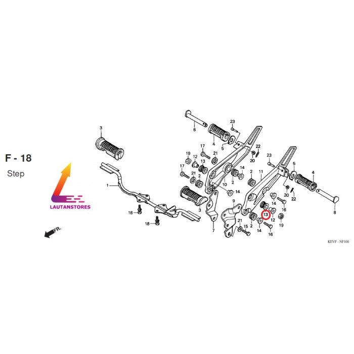 90117-Kev-900 ยางรองเท้า สําหรับ Honda Supra คุณภาพดีที่สุด