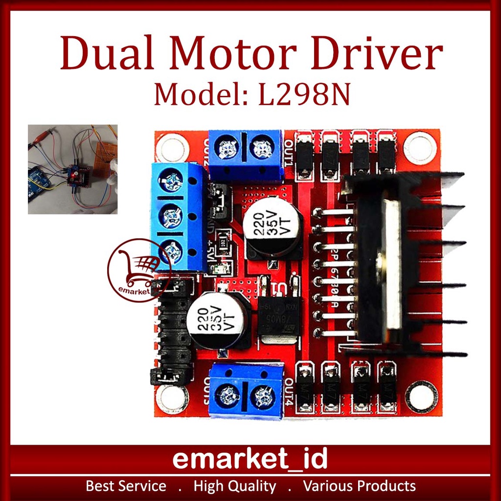 L298N มอเตอร์บอร์ดไดรเวอร์คู่ / L298 H Bridge DC Stepper Controller Module