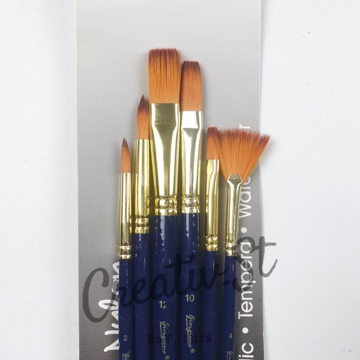 Giorgione Painting Brush Set G-6030H Round Flat Fan ล่าสุด Nylon Painting Brush
