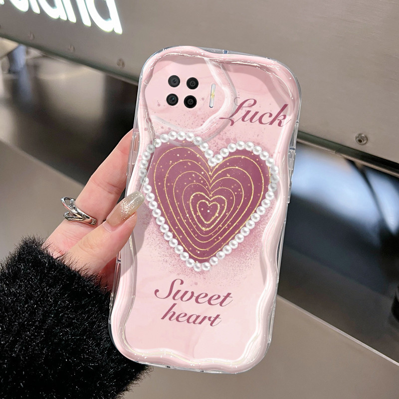 HP OPPO A73 2020 F17 เคสโทรศัพท์ Love Pearl รูปแบบเคสโทรศัพท์ Full Package Case ป้องกันการล่มสลาย So